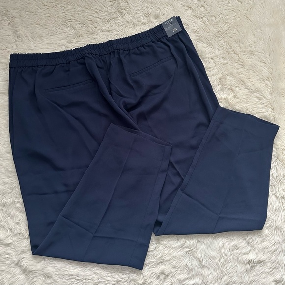 J. Crew Factory Trousers Jamie Pant Pull On Elastic Waist Navy Blue 20 NWT New - Picture 3 of 12